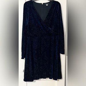 Tommy Hilfiger Size 16 Navy Velour Dress